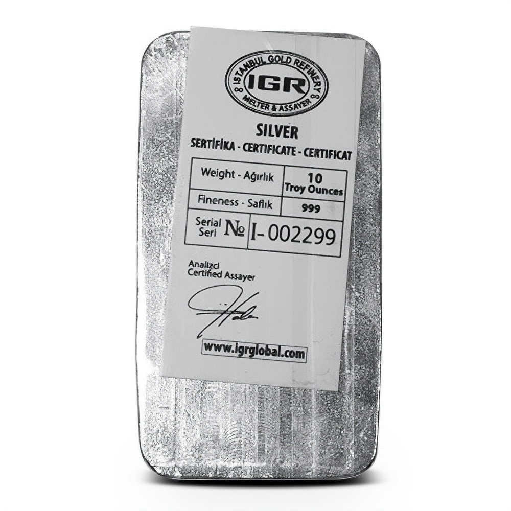 10 oz Istanbul Gold Refinery (IGR) Silver Bar - Image 2