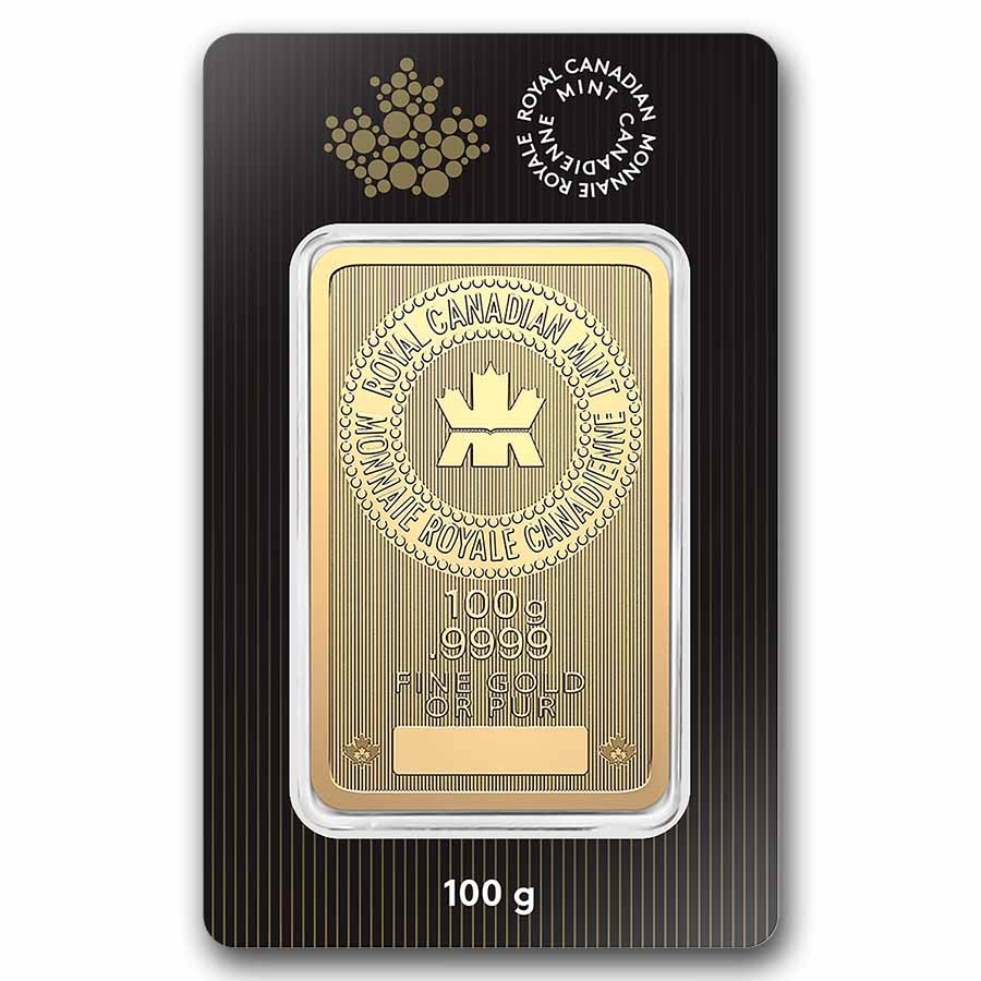 100 gram Gold Bar - Royal Canadian Mint (In Assay)