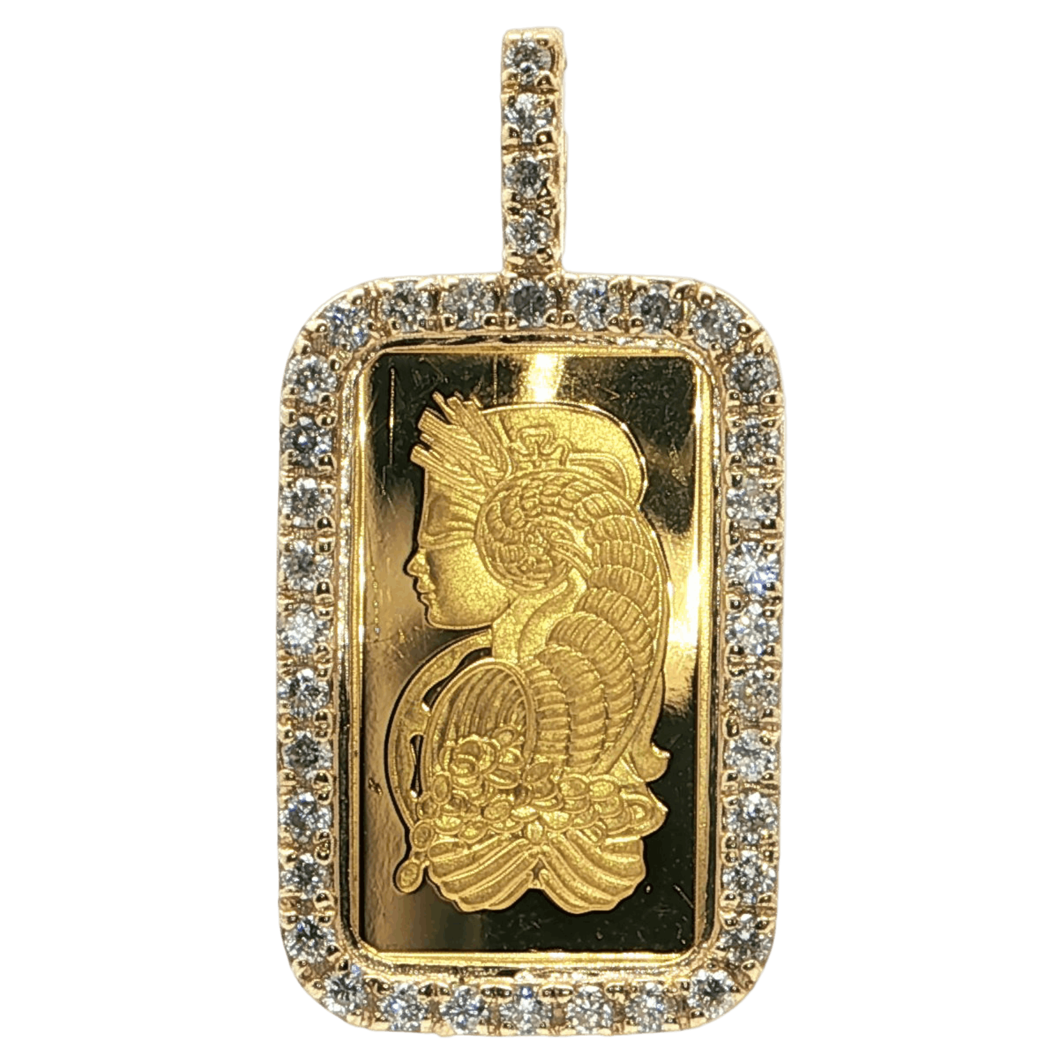 18KT Yellow Gold Diamond Frame for 5 Gram Gold Bar