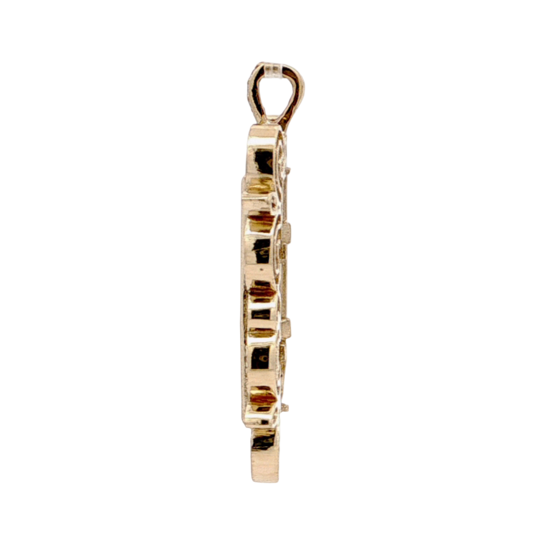 18KT Yellow Gold Diamond Scroll Bezel Pendant for 10 Gram Gold Bar - Image 3