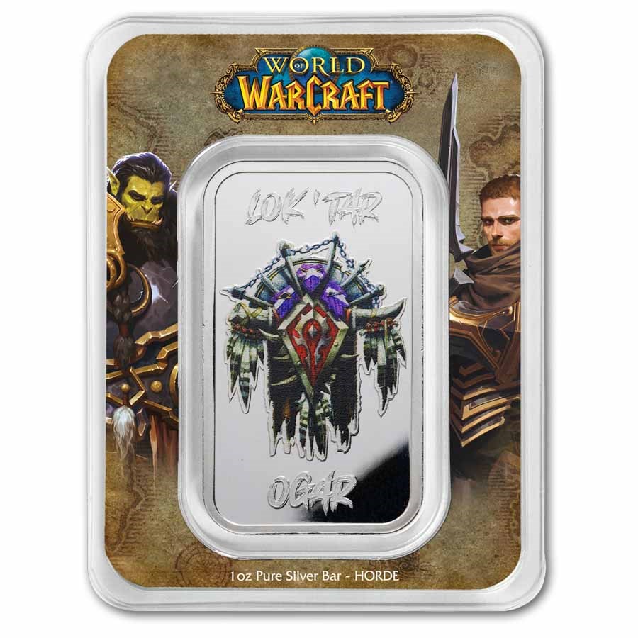 1 oz Silver World of Warcraft Horde Bar (TEP)