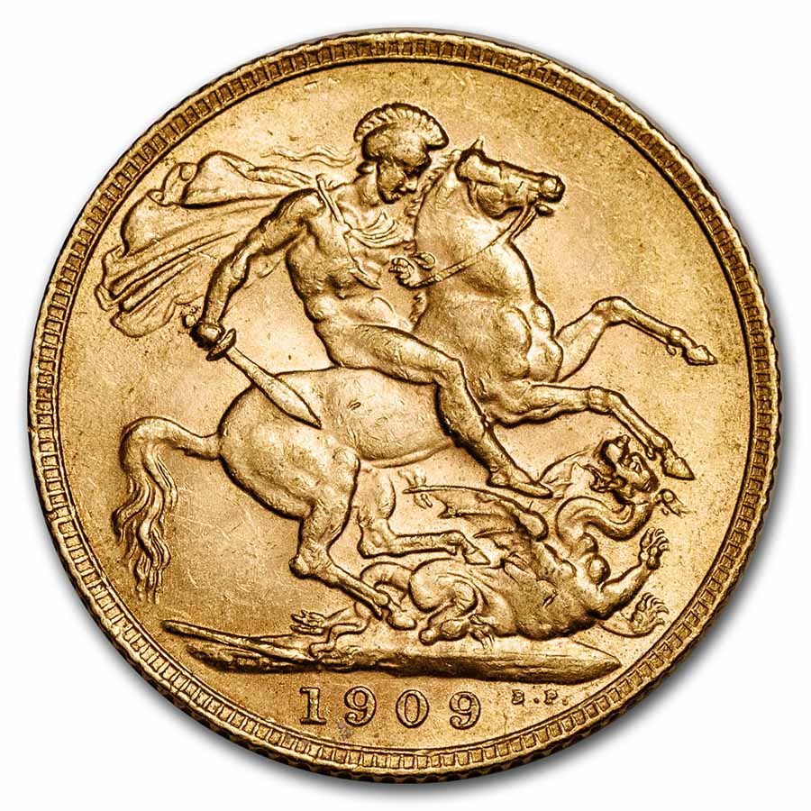 1909 Great Britain Gold Half Sovereign Edward VII