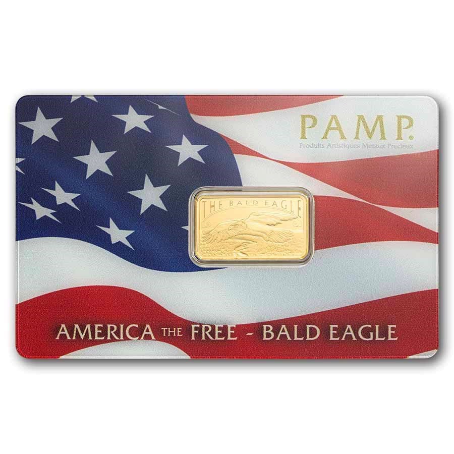 5 gram Gold Bar – PAMP America the Free: Bald Eagle (Assay)
