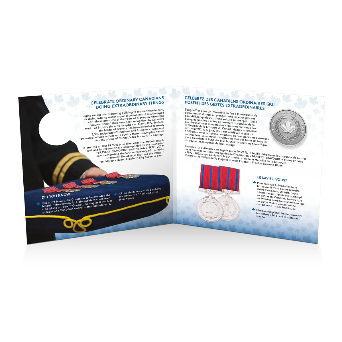 2022 $5 Moments to Hold: 50th Anniversary of the Medal of Bravery - Pure Silver Coin - Image 4