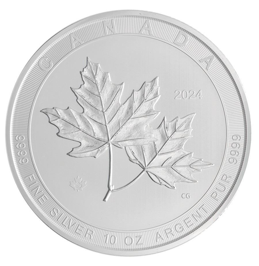 10 oz 2024 Magnificent Maple Leaves Silver Coin | Royal Canadian Mint