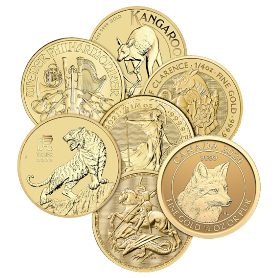 1/4 oz Assorted Gold Coin (Random Mint, Year, & Varied Condition)