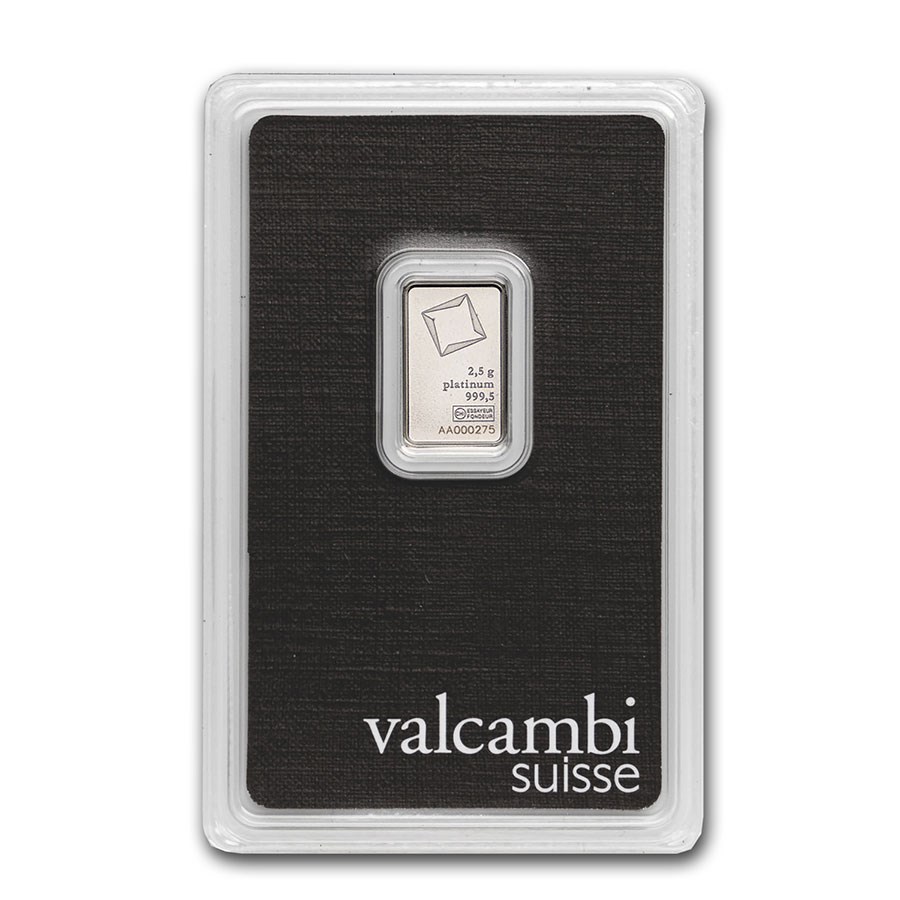 2.5 Gram Platinum Bar Valcambi - In Assay