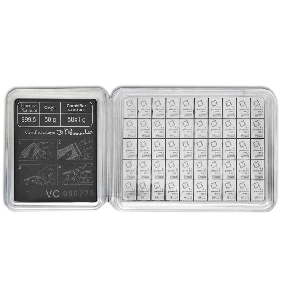 50 x 1 Gram Platinum Valcambi CombiBar (In Assay) - Image 2